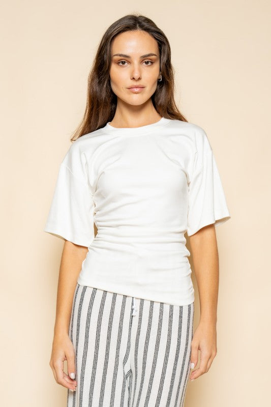 Effortless Chic Ruched Tee Top
