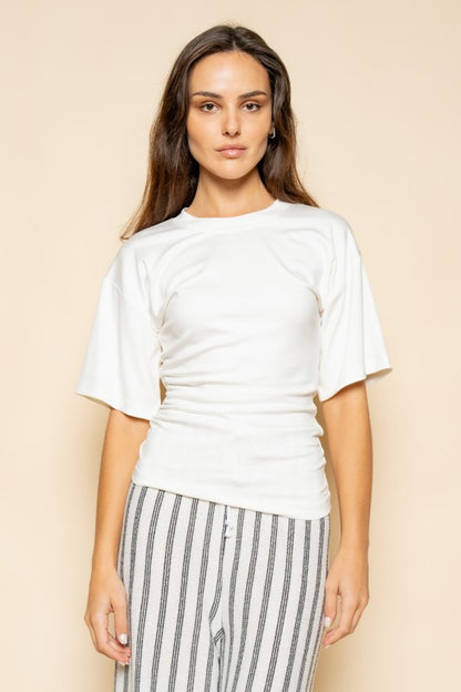 Effortless Chic Ruched Tee Top