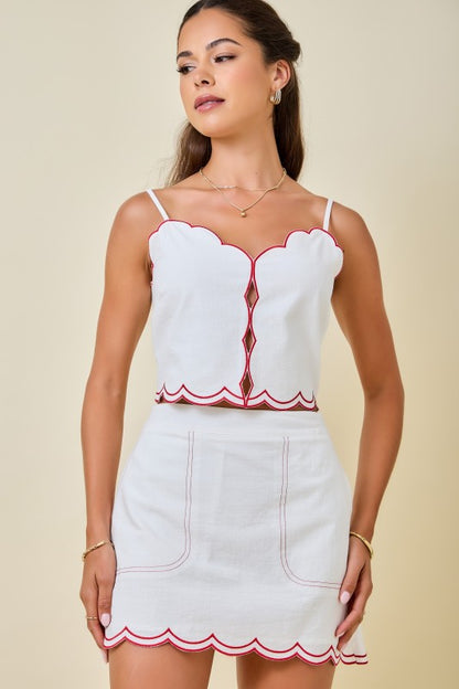 Scallop Trim Cami Top