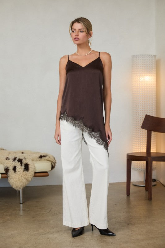 Asymmetry Allure Lace Cami Top