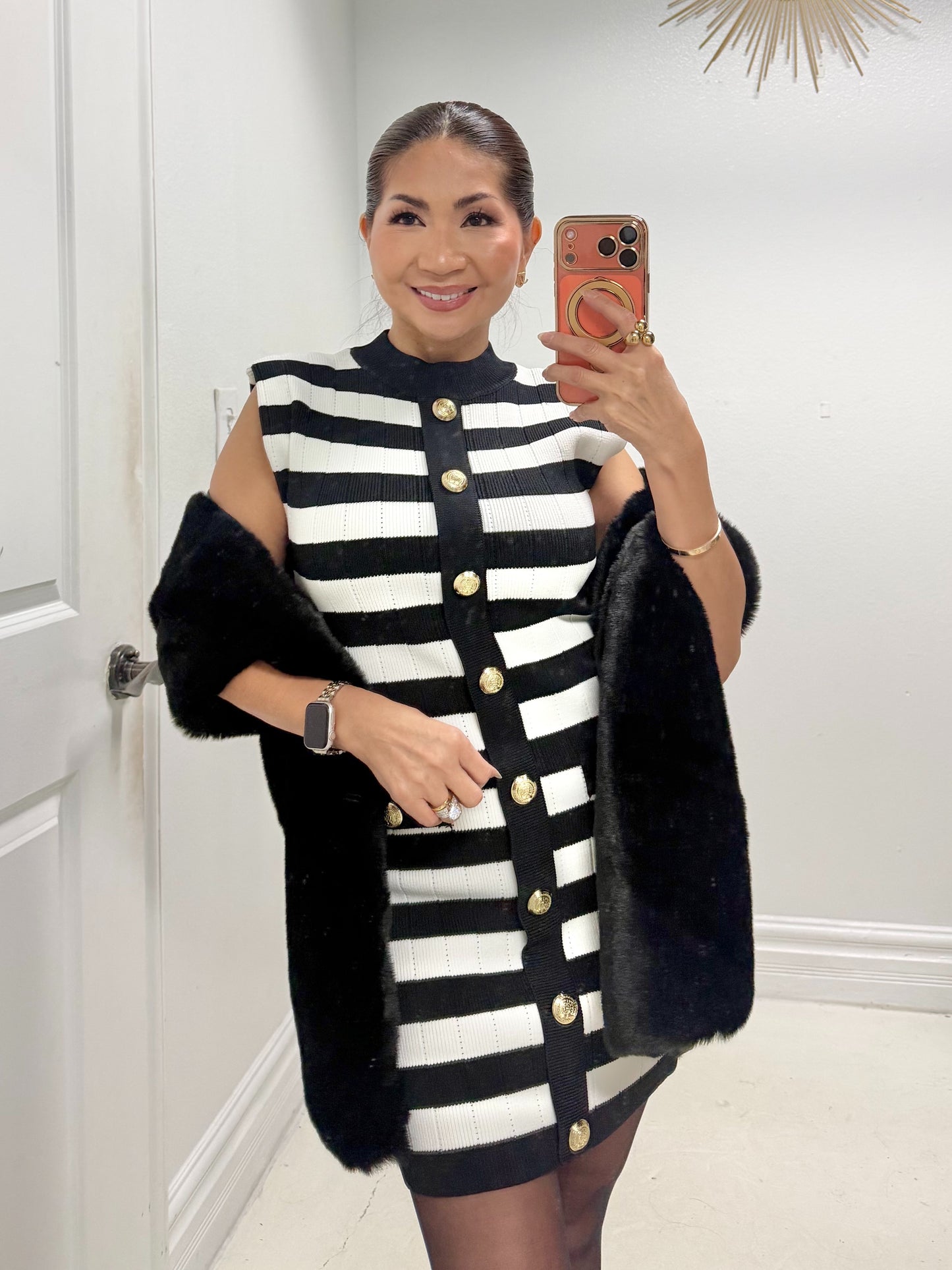 Luxe Faux Fur Satin Lined Shawl