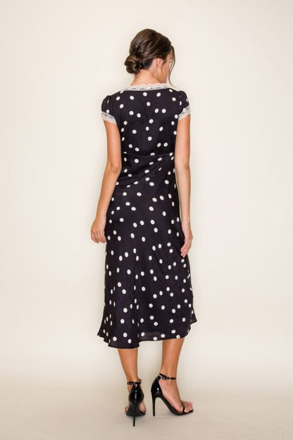 Vintage Charm Polka Dot Midi Dress