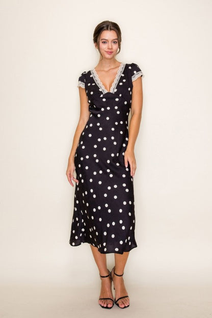 Vintage Charm Polka Dot Midi Dress