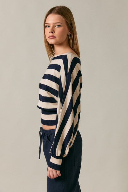 Coastal Ease Boat Neck Sweater Top