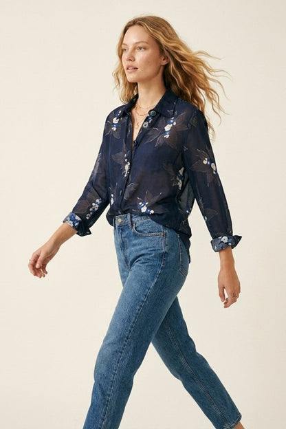 Secret Garden Silky Button-Up Top