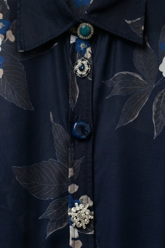 Secret Garden Silky Button-Up Top