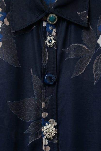 Secret Garden Silky Button-Up Top