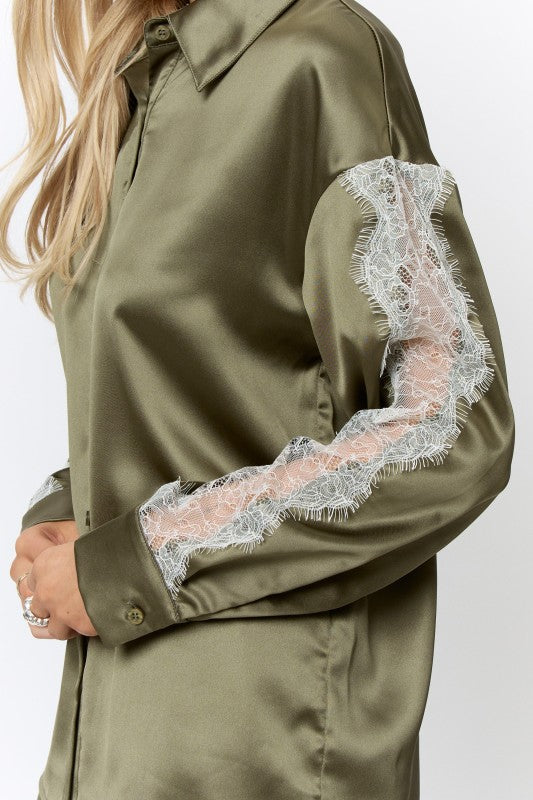 Satin & Lace After Hours Shorts Set