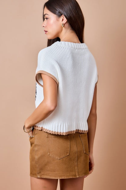 Game Day Tiger Intarsia Sweater Vest Top