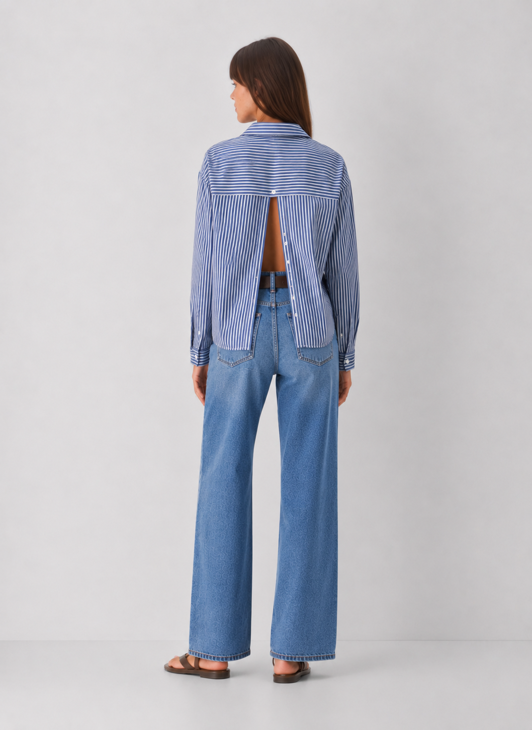 Elan Open Back Stripe Shirt