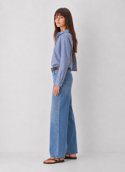 Elan Open Back Stripe Shirt