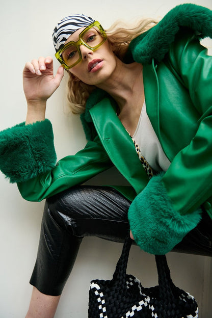 Holly Luxe Faux Fur Trim Jacket