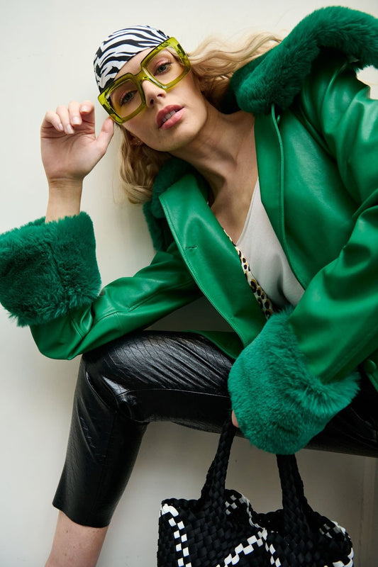 Holly Luxe Faux Fur Trim Jacket