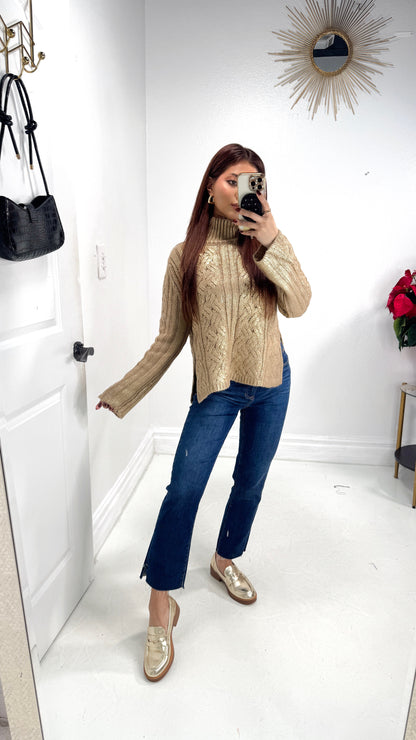 Honey Haven Cable Knit Sweater Top