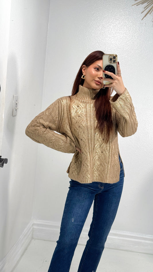 Honey Haven Cable Knit Sweater Top