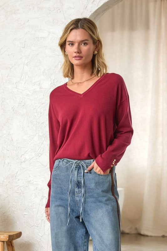 Timeless V-Neck Sweater Top