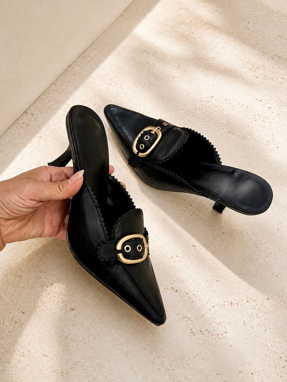 Natasha Pointed Toe Mule Heel