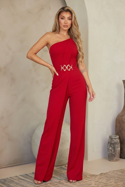 Social Scene One Shoulder Jumpsuit