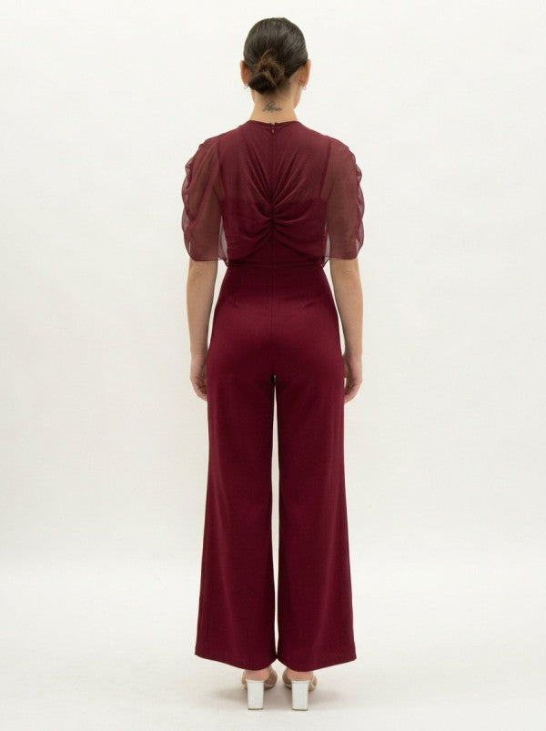 After Hours Mesh Draped Jumpsuit