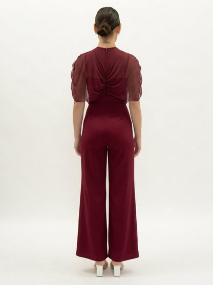 After Hours Mesh Draped Jumpsuit