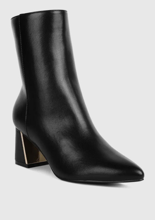 Kaira Gold Accent Ankle Booties
