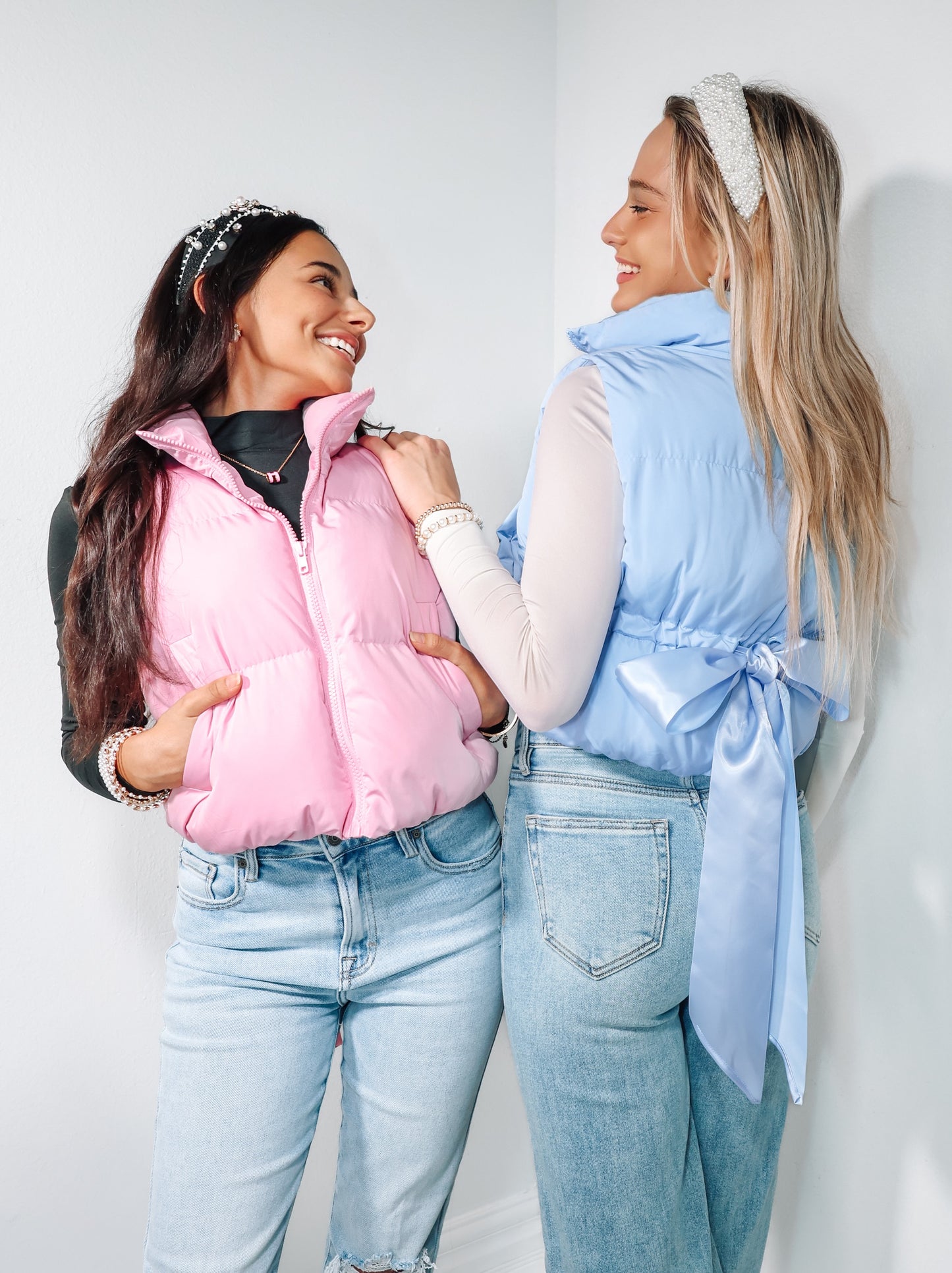 Cotton Candy Bow Puffer Vest