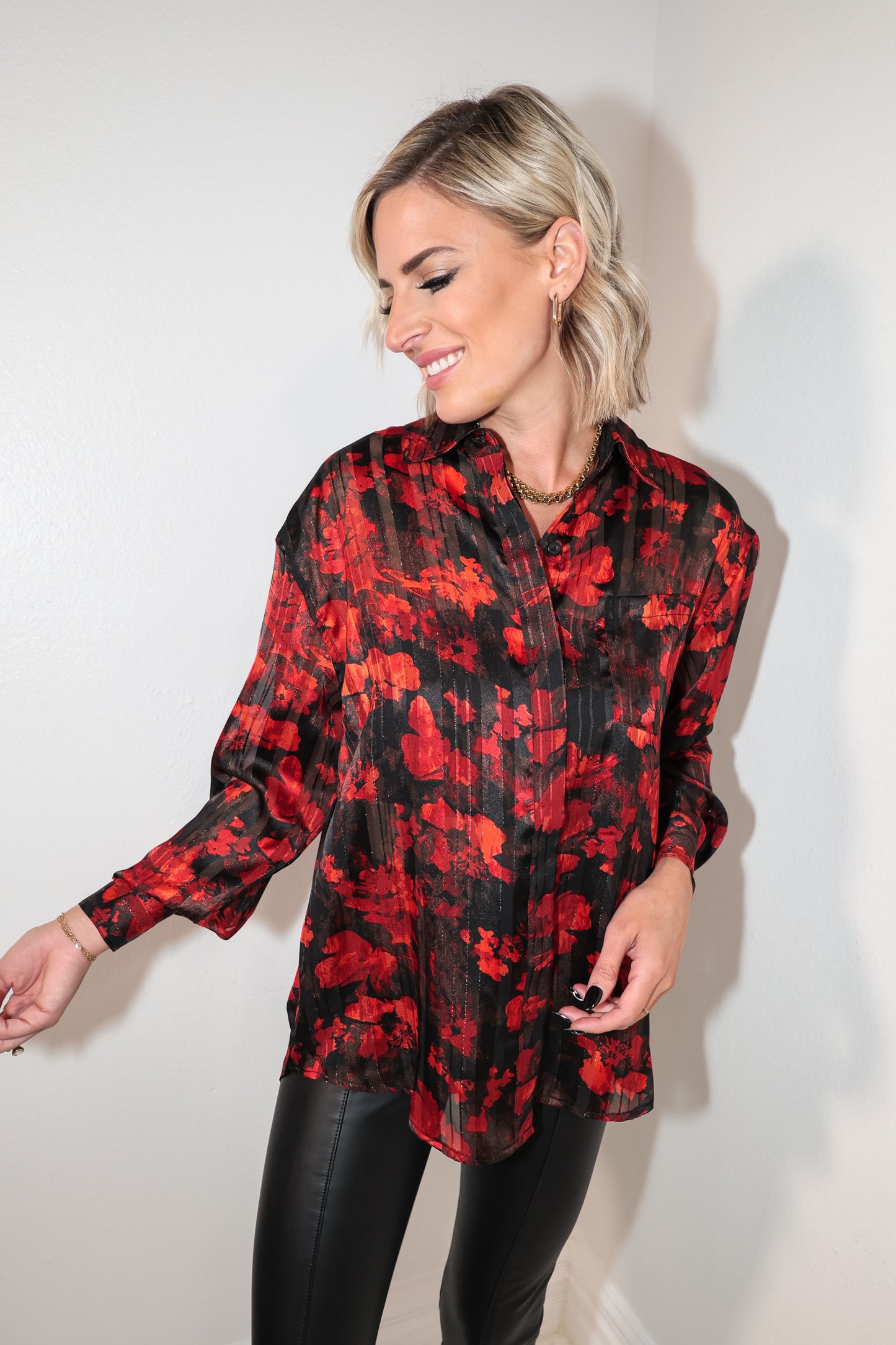 Elan Scarlet Night Blouse