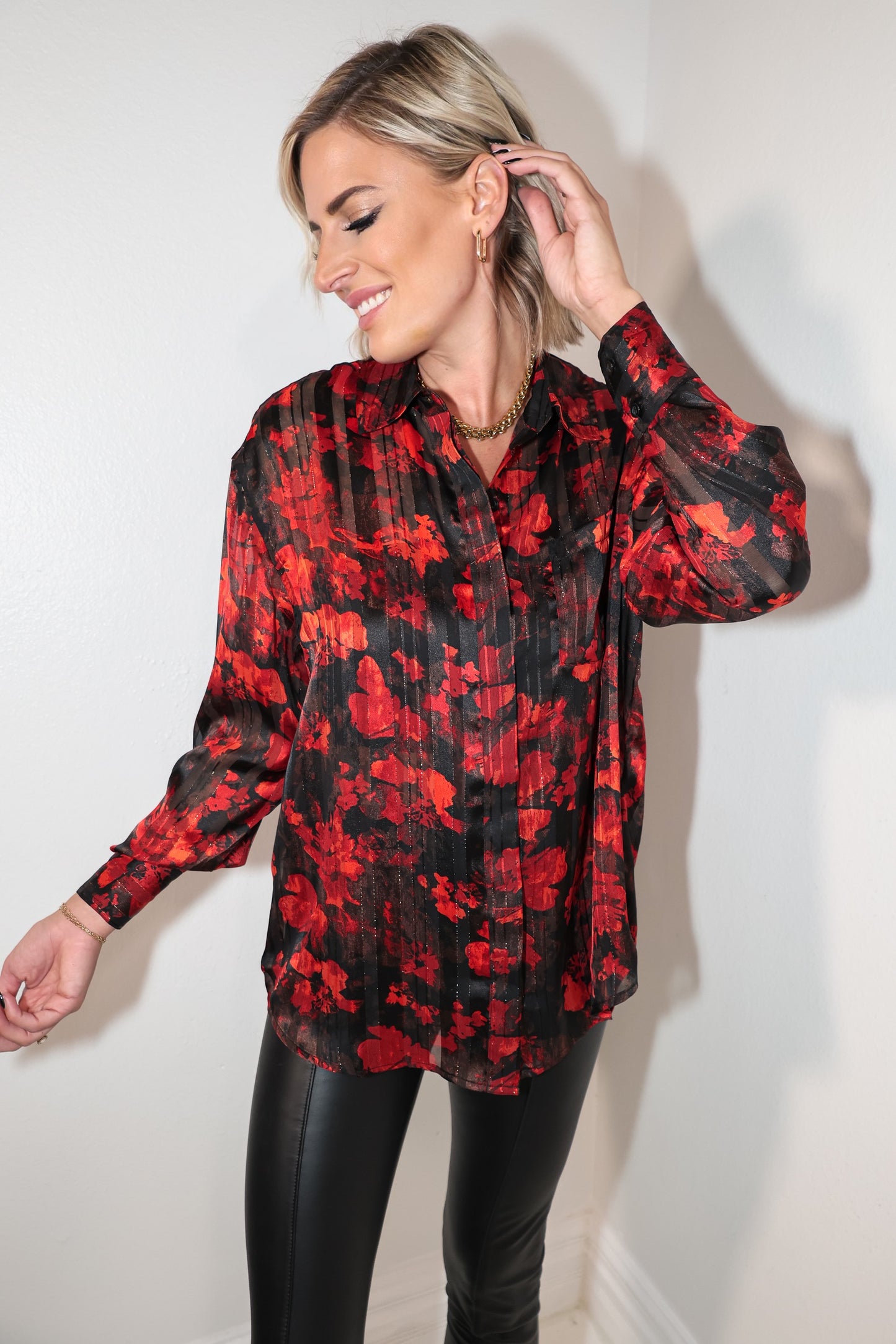 Elan Scarlet Night Blouse