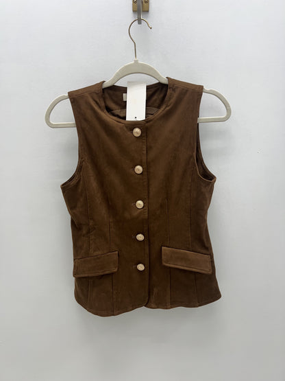 Cocoa & Gold Vest Top