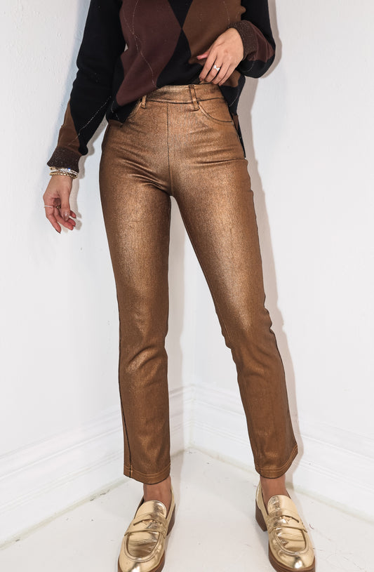 Lysse Metallic Coated Denim Pants