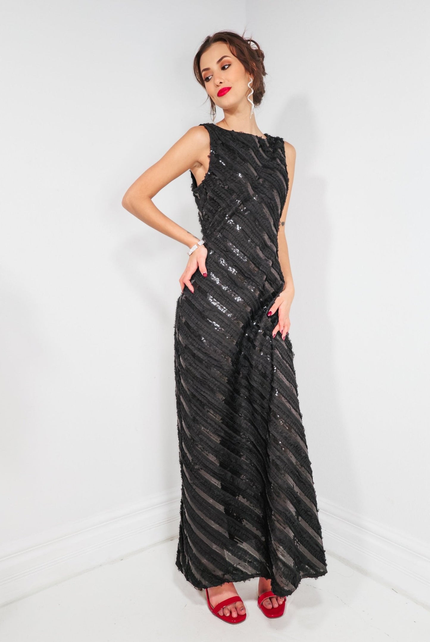 Endless Rose Black Tie Affair Maxi Dress