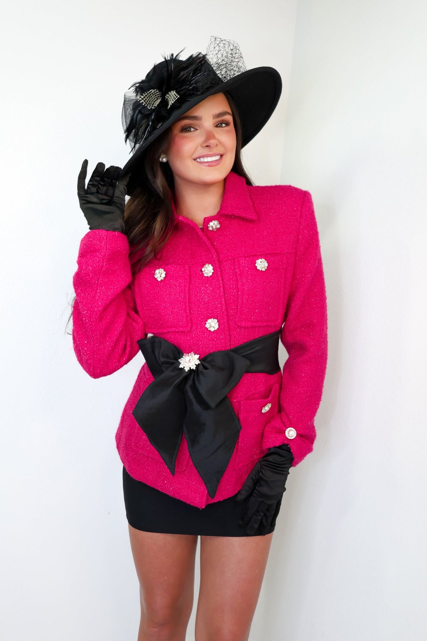 Fashionable In Fuchsia Tweed Jacket