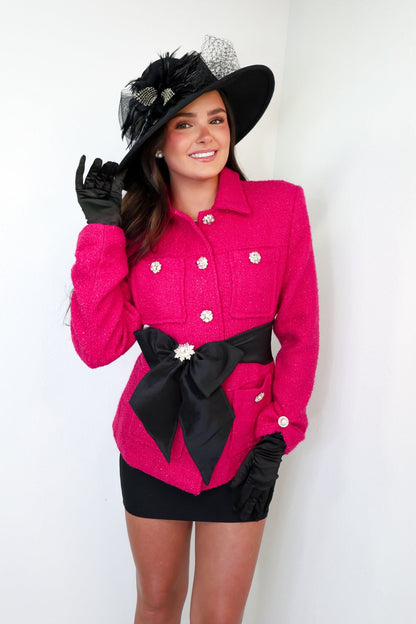 Fashionable In Fuchsia Tweed Jacket