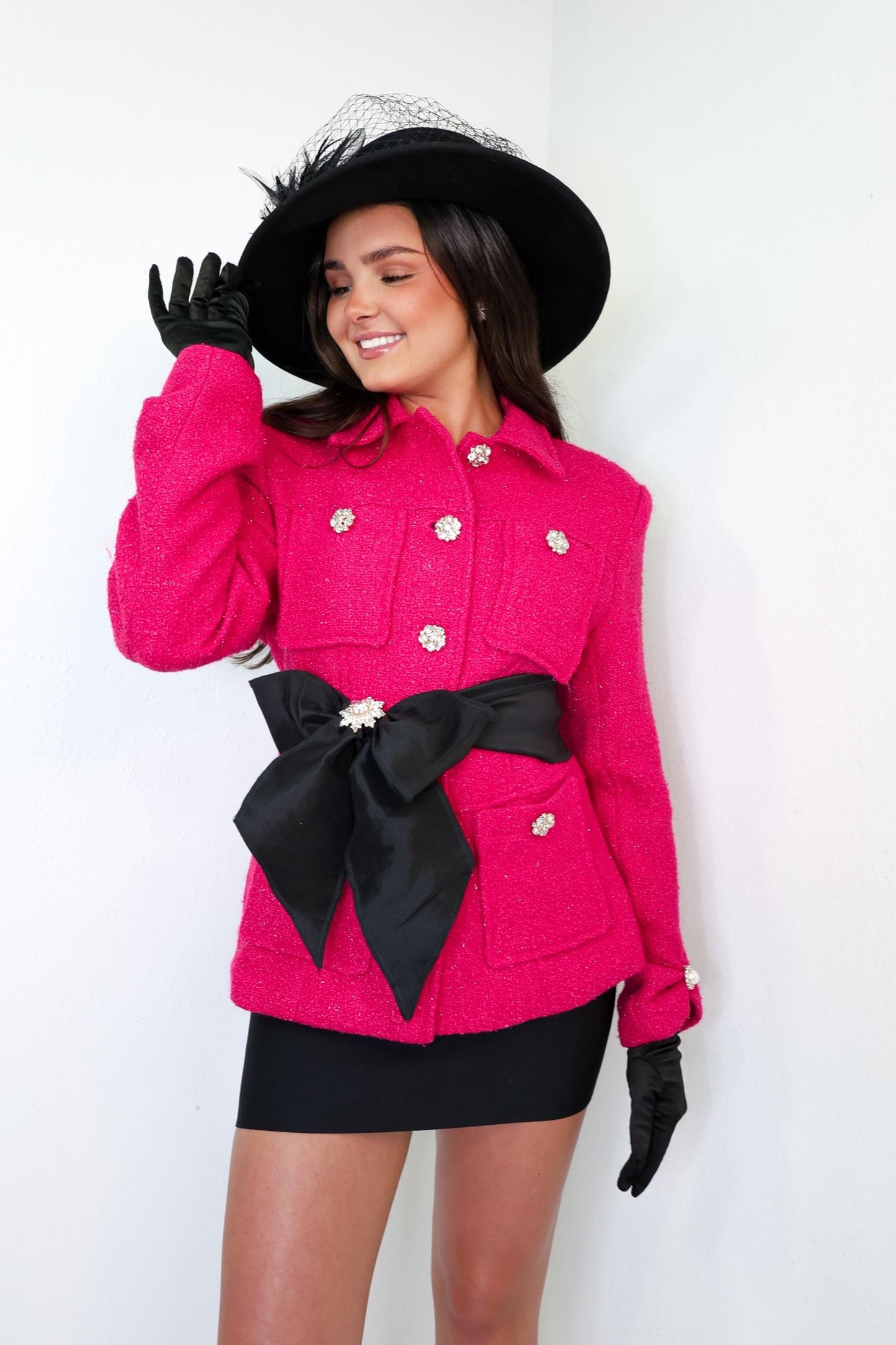 Fashionable In Fuchsia Tweed Jacket