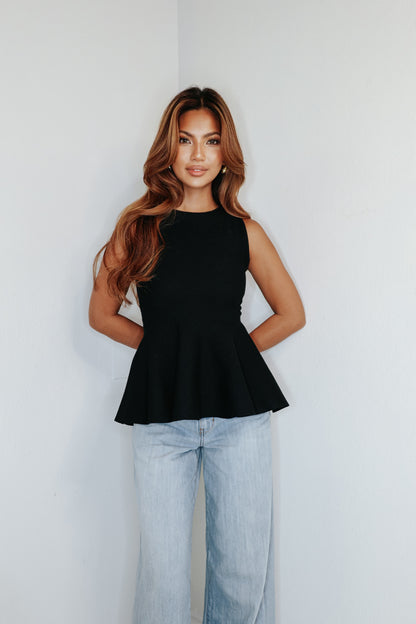 Classy Knit Peplum Top