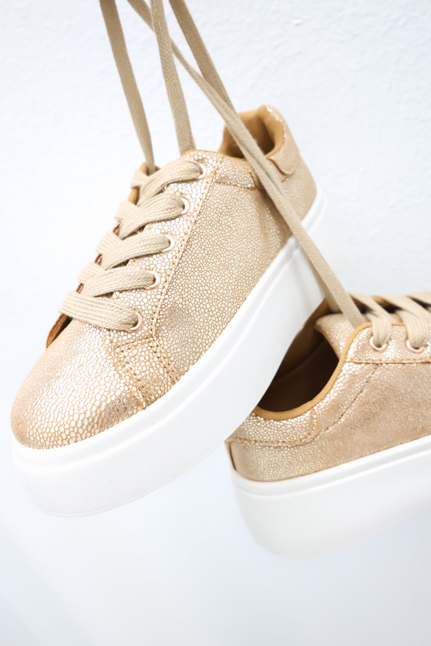 Dirty Laundry Record Gold Platform Sneakers