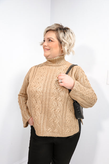 Honey Haven Cable Knit Sweater Top