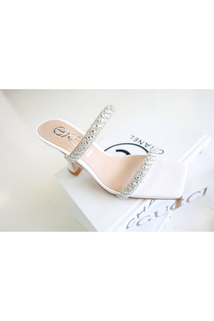 Bianca Rhinestone Slide Heels