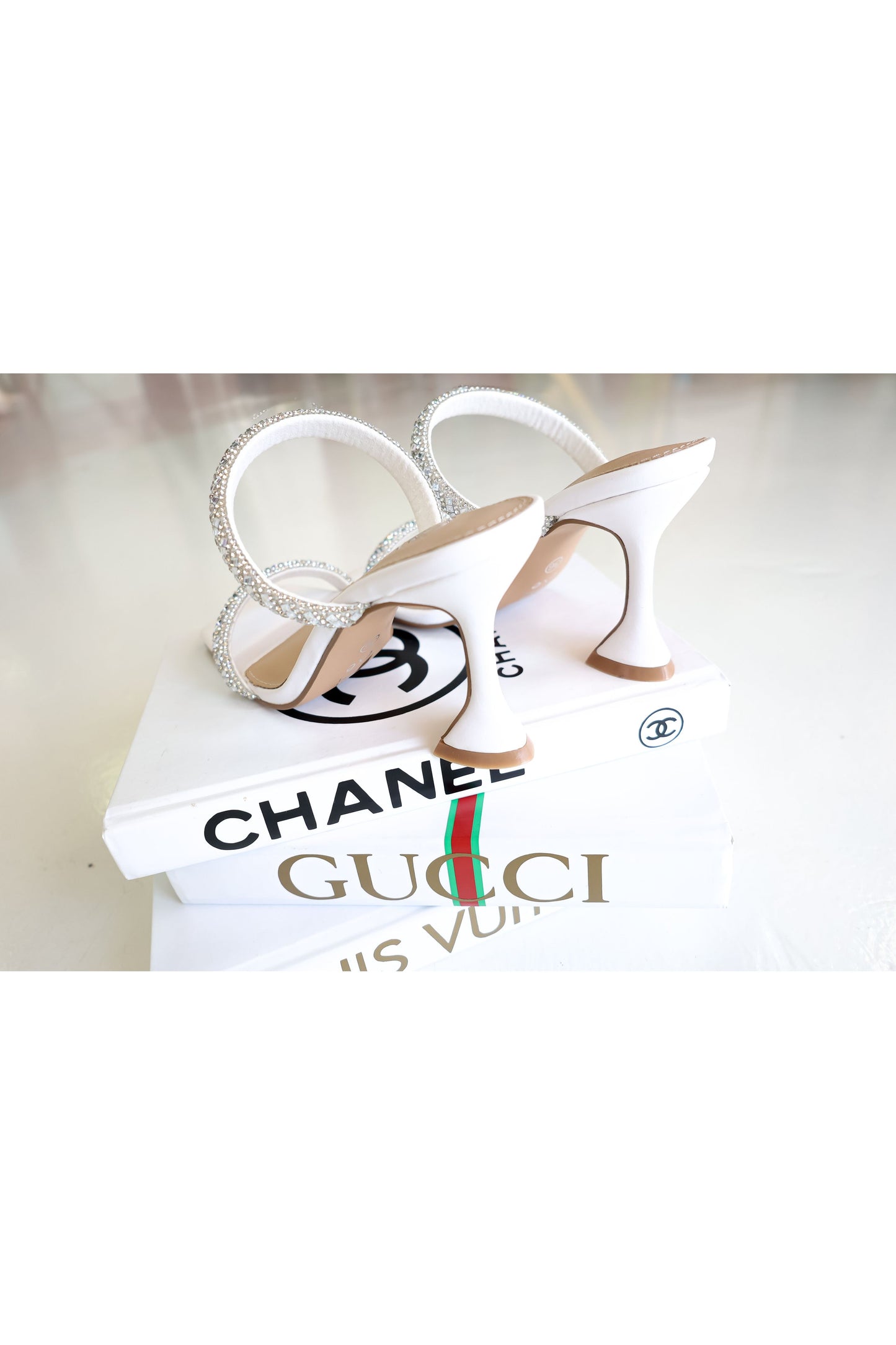 Bianca Rhinestone Slide Heels