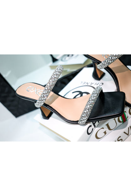 Bianca Rhinestone Slide Heels