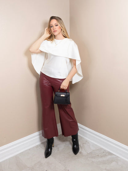 Sleek And Silky Satin Cape Top