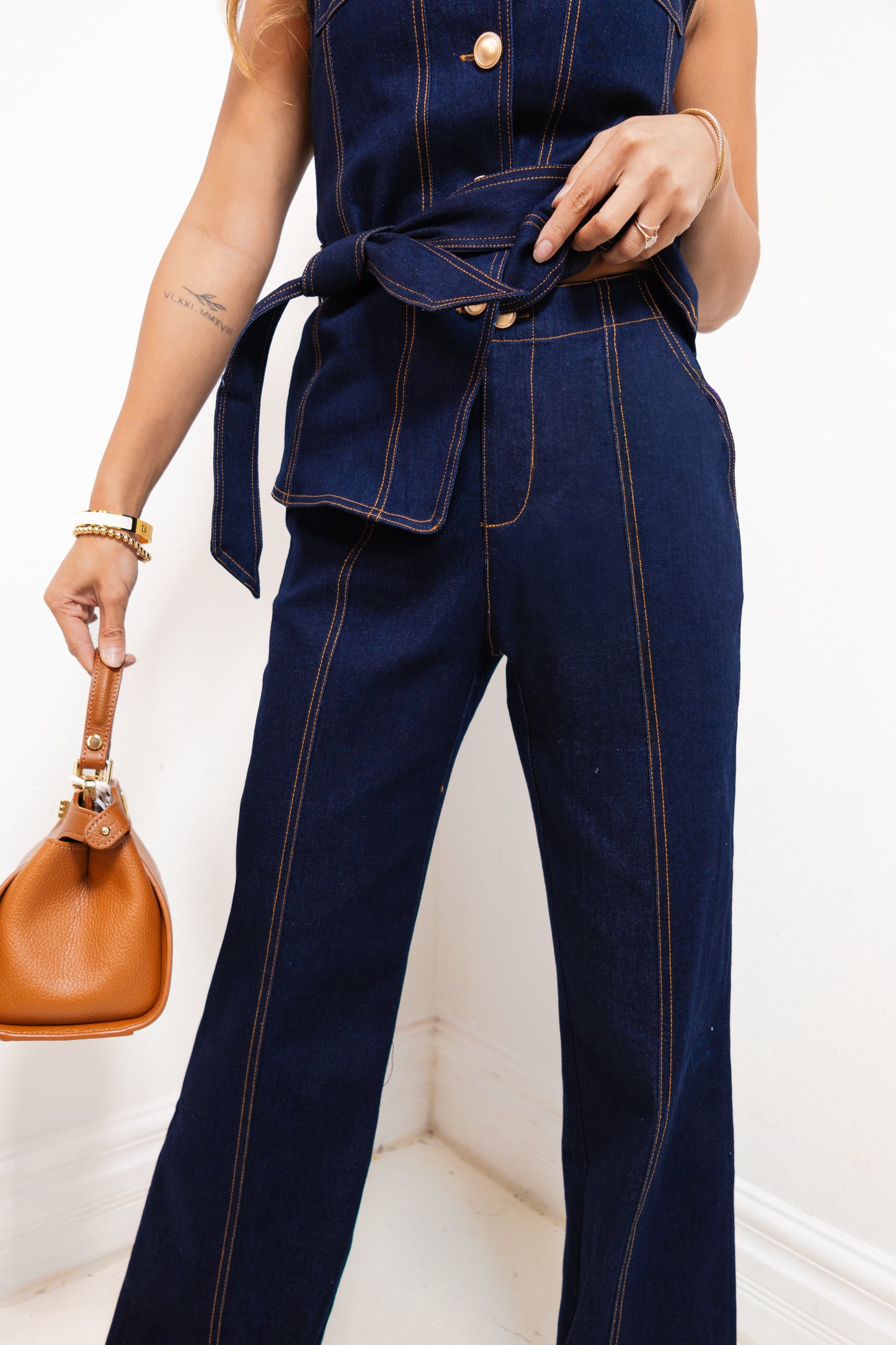 Indigo Icon Contrast Stitch Pants