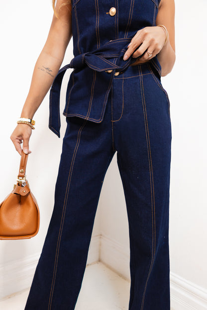 Indigo Icon Contrast Stitch Pants