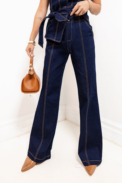 Indigo Icon Contrast Stitch Pants