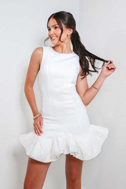 Ivory Frills Mini Dress