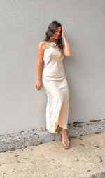 Jacquard Rose Satin Maxi Dress-Dresses-KCoutureBoutique, women's boutique in Bossier City, Louisiana