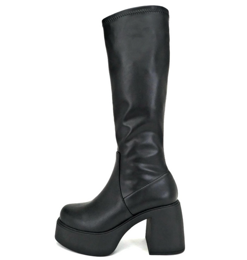 Jezzi Black Tall Platform Boot-Shoes-KCoutureBoutique, women's boutique in Bossier City, Louisiana