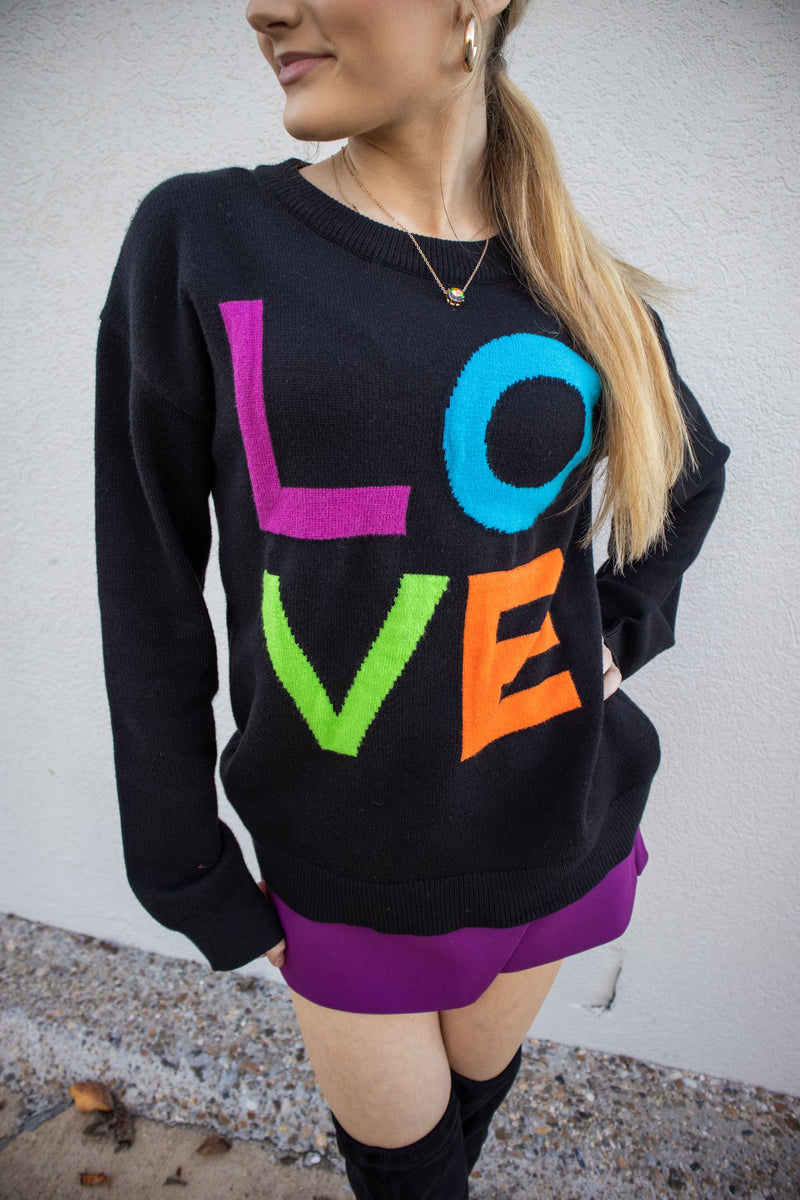 LOVE In Color Sweater-Apparel & Accessories-KCoutureBoutique, women's boutique in Bossier City, Louisiana