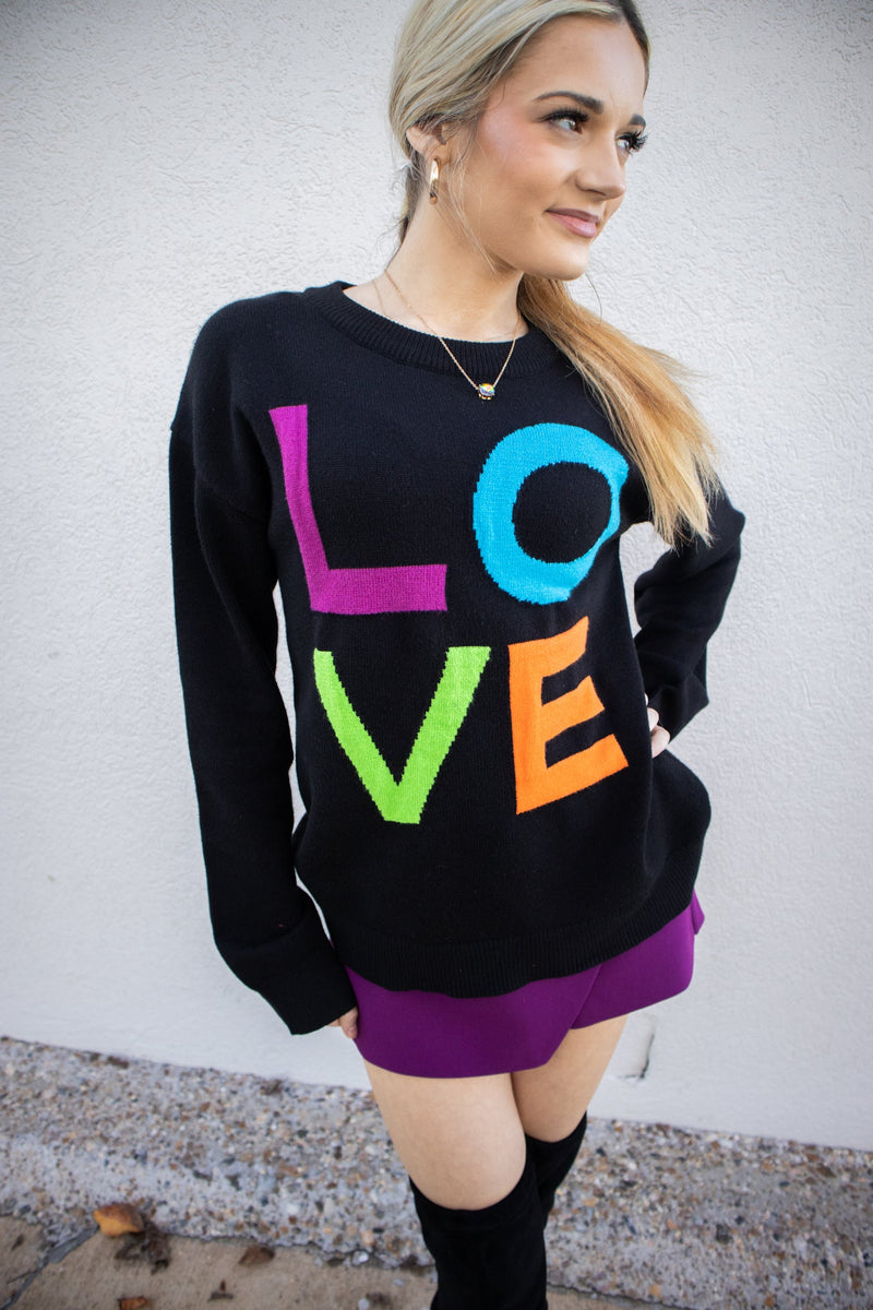 LOVE In Color Sweater-Apparel & Accessories-KCoutureBoutique, women's boutique in Bossier City, Louisiana