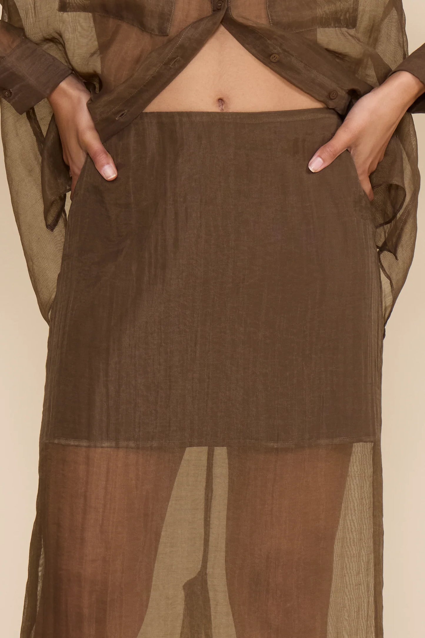 Sheer Confidence Midi Skirt